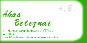 akos beleznai business card